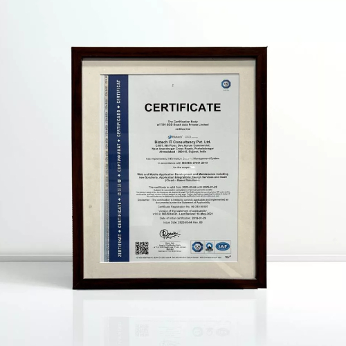 BiztechCS has earned TÜV SÜD ISO/IEC 27001:2013 Certificate for Implementing Information Security Management System