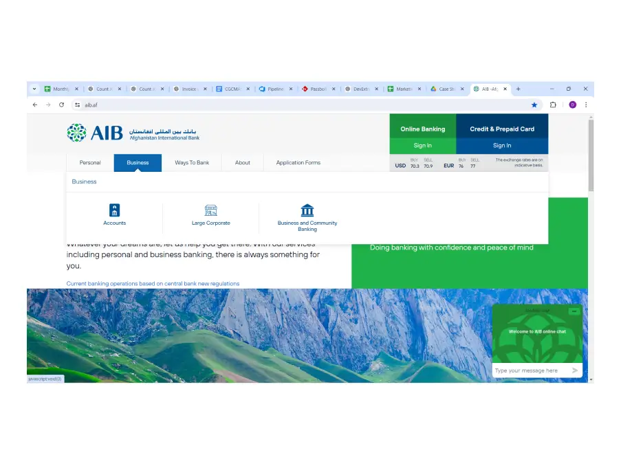 Streamlined Banking Operations and Customer Accessibility with a .NET CMS-Based Digital Platform for Afghanistan International Bank