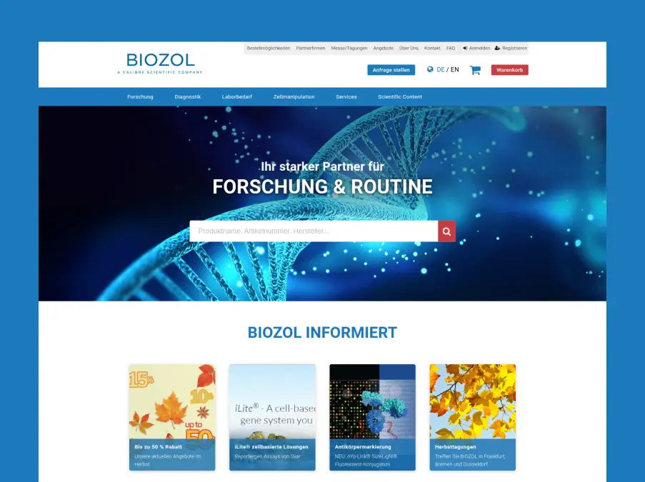 Streamlining Biozol Life Sciences Data Handling and User Experience with Laravel and Advanced Search Solutions